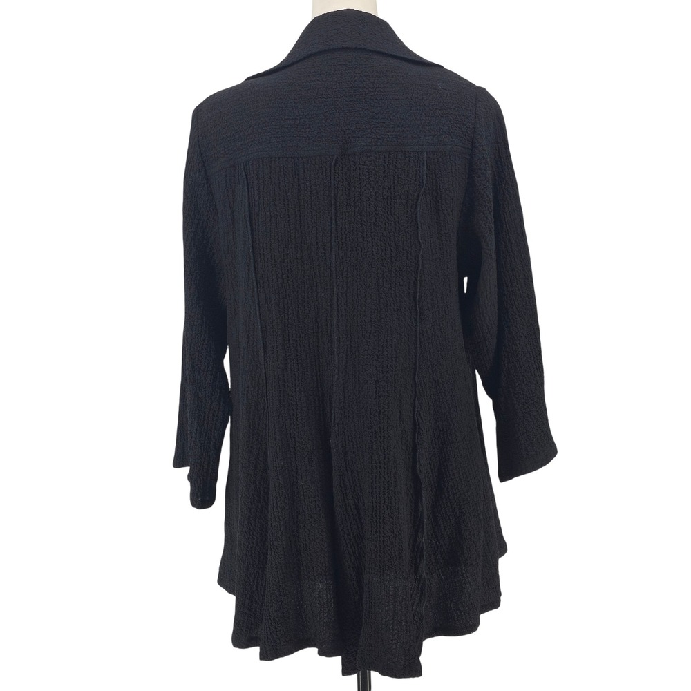 Kiyo Zip Tunic Tank Set XS/M Black Red Lagenlook Oversized Textured Crinkle 2pc - Picture 3 of 16